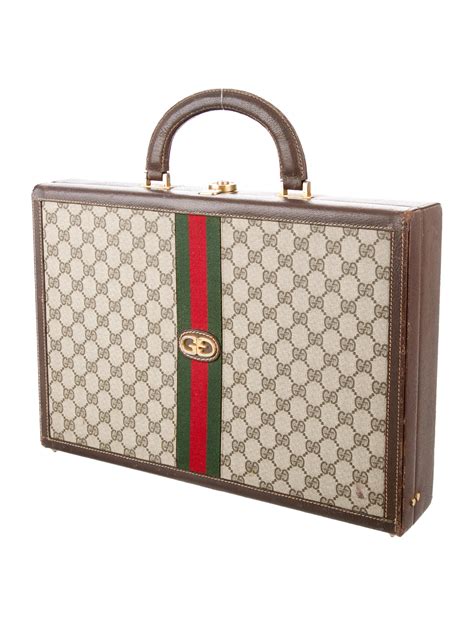 vintage gucci briefcase leather